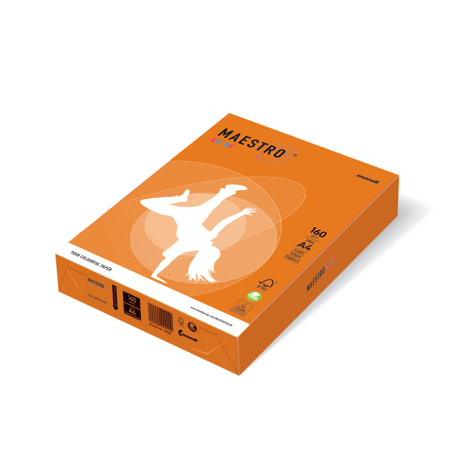 Papierbox, Kopierpapier, A4, 160 Blatt, Orange