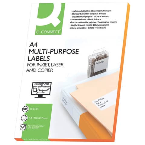 Universaletikett, 70x32mm, 2700 Stück, weiß Q-CONNECT KF10643