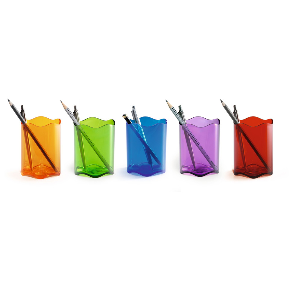 Stiftehalter, Bunt, Transparenter Becher, Schreibutensilien, Bleistift/Halter