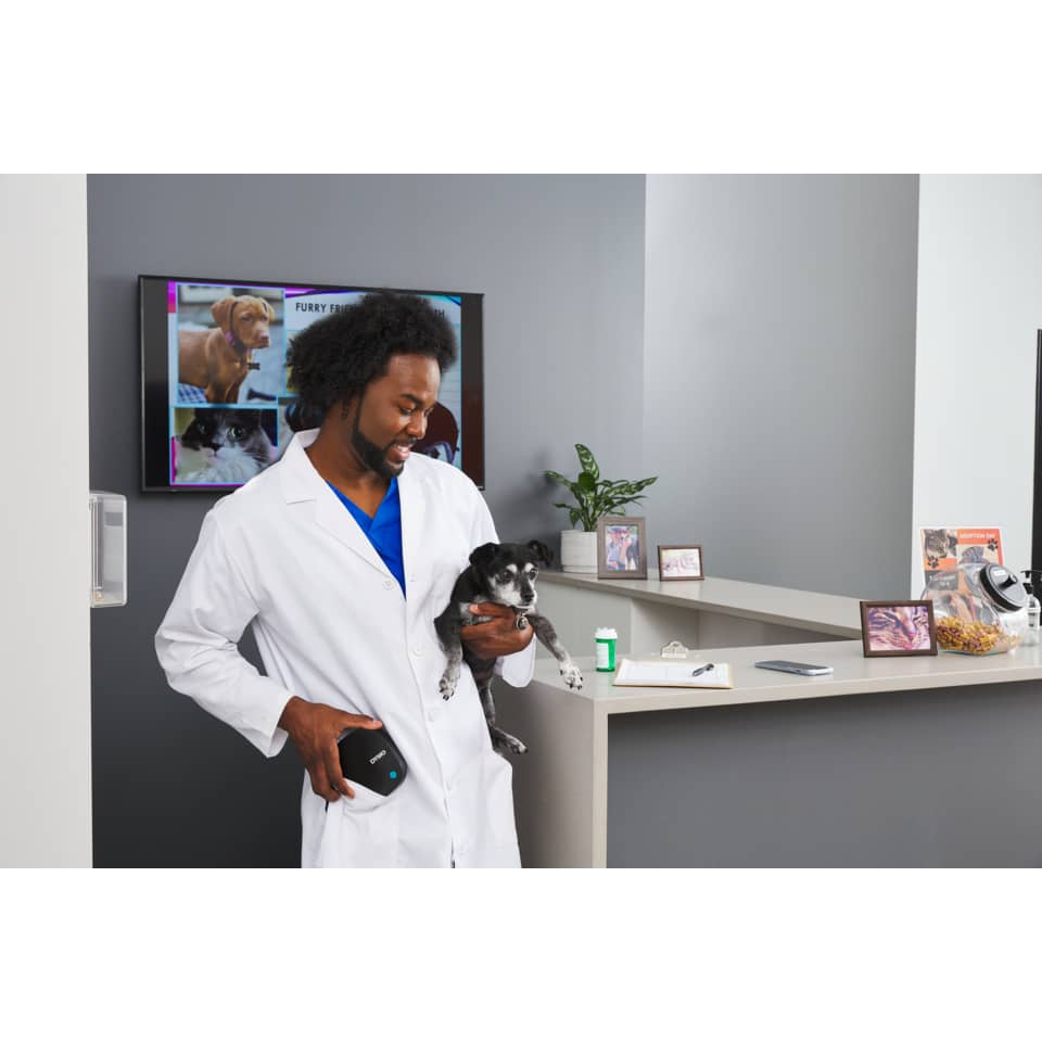 Tiermedizin, Hund, Tierarztpraxis, weißer Laborkittel, Untersuchungsgerät