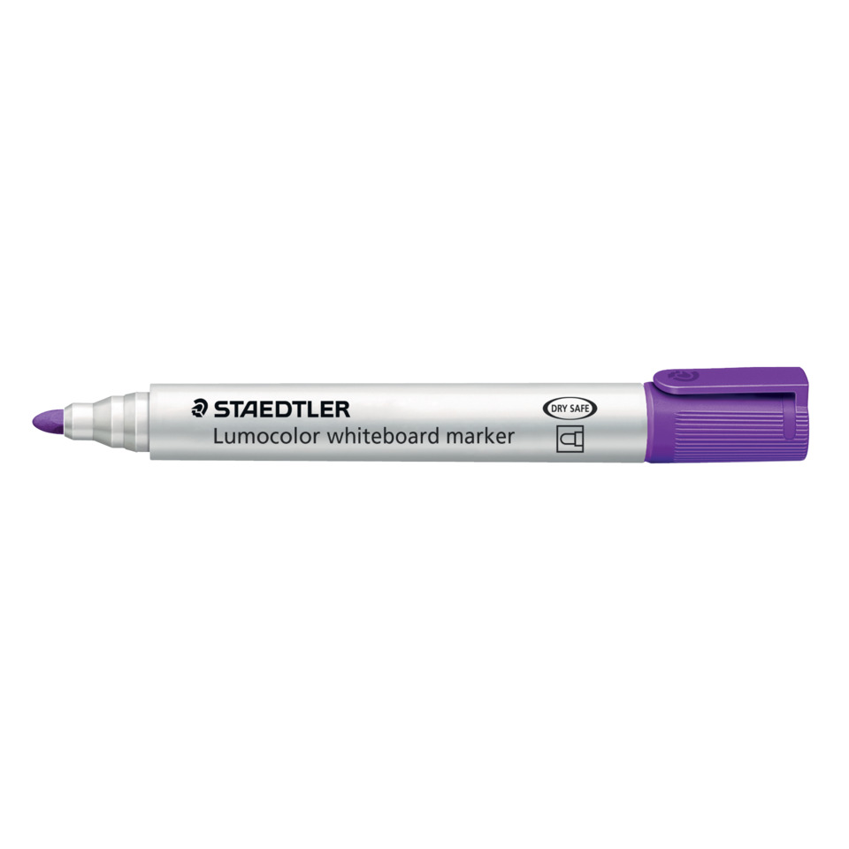 Whiteboard marker, Radiergummi?, Lila Kappe, Lumenfarbe?, trocken sicher
