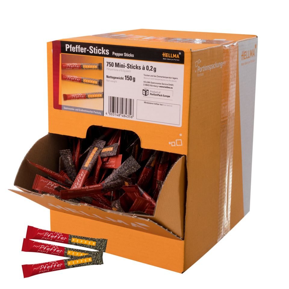 Pfeffer Sticks, Pfeffer-Sticks, Gewürzverpackung, Kräuterpfeffer, Mini-Sticks