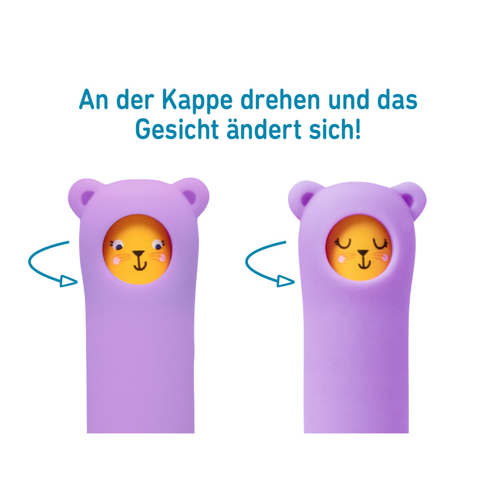 Kinder-Playset, Silikonbezug, Tiermotiv, Lila, Kopf drehbar