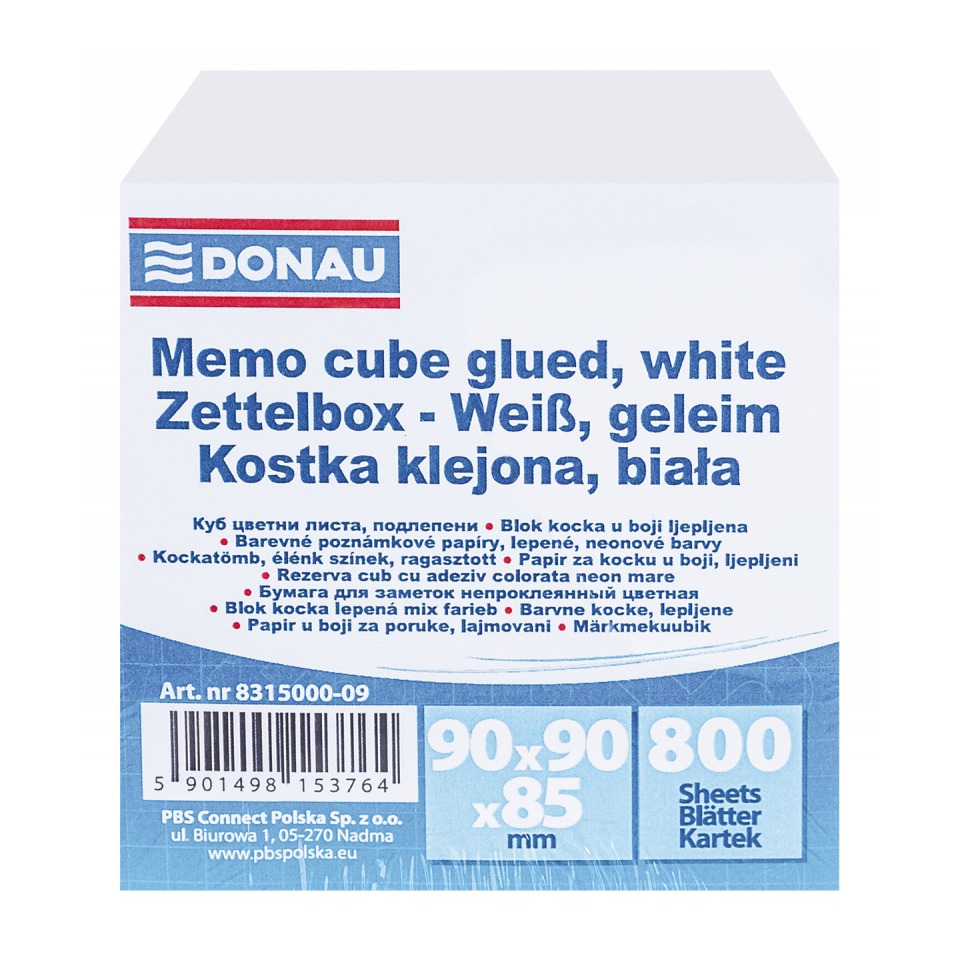 Memo Würfel, klebstofffrei, weiß, Zettelbox, Blätter 800