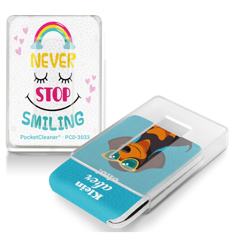 Kartenhülle, PocketCleaner, Sammelhülle, Smiling, Regenbogen