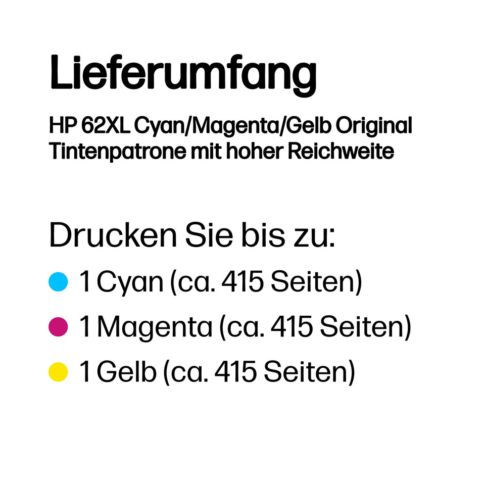 Tintenpatrone, Originalfarbe, Cyan, Magenta, Gelb