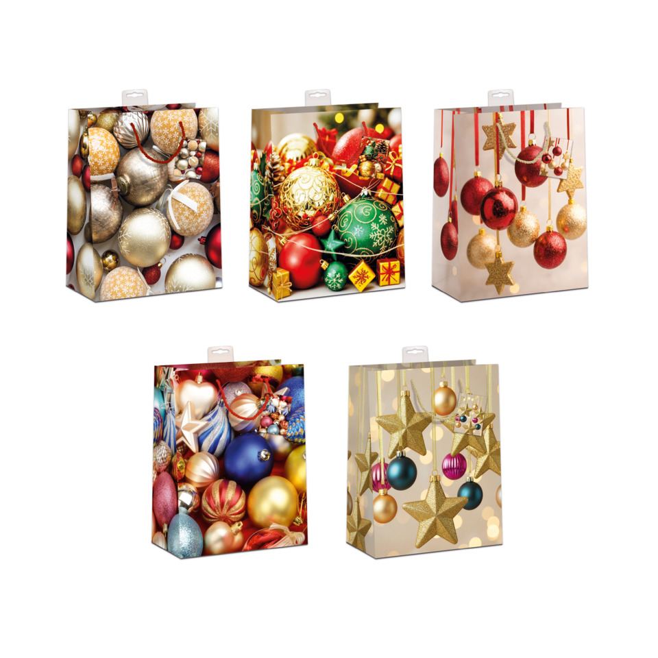 Weihnachtskugeln, Dekorationskugeln, Ornaments, Glitzerkugeln, Geschenktüte