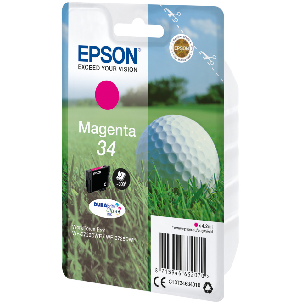golfer ball, golf ball, magenta ink, dye cartridge, epSON ink, Magenta 34, Dye Cartridge, Ink Cartridge, EPSON, Golfball image