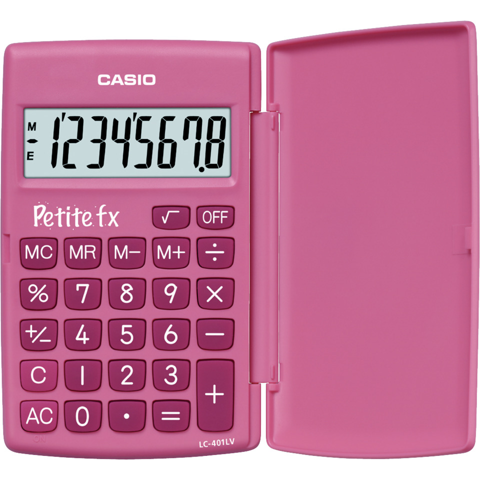 Taschenrechner, Casio, Pink, Kompakt, LCD-Display