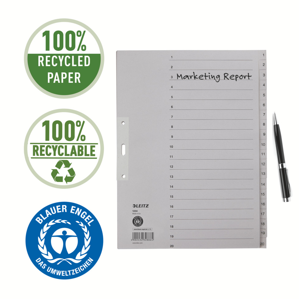 100% recyceltes papier, recycelt, Planerblock, Spiralordner, Notizblock