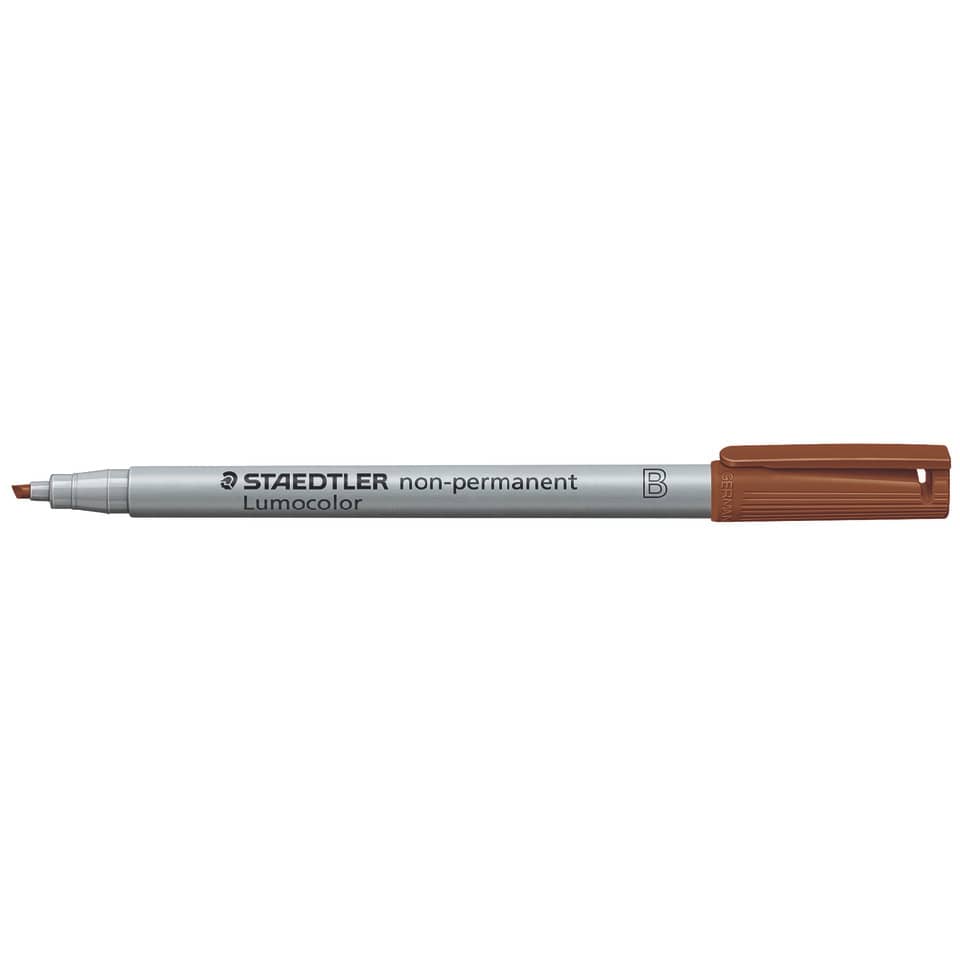 nicht permanent marker, Lumocolor, brauner Verschluss, Markerstift, feiner Punkt