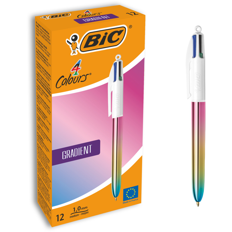 Kugelschreiber, Gepunktete Gravur, Bunt, Gradient, Klickmechanismus