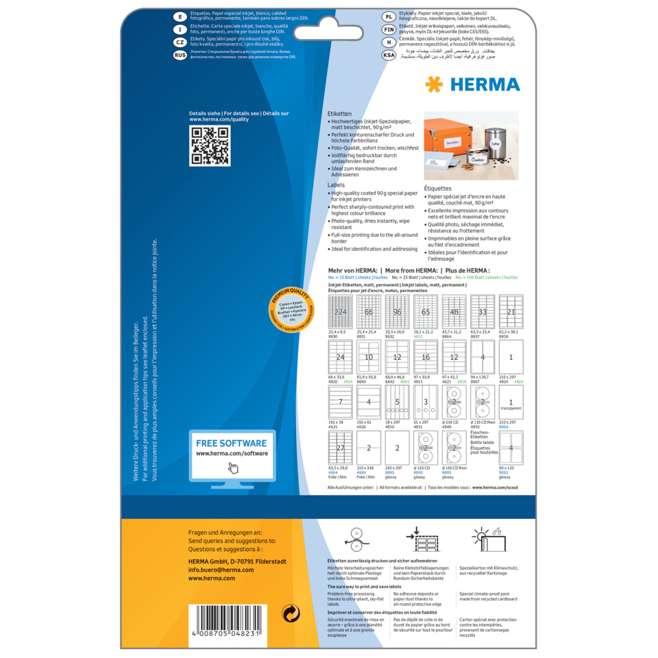 Kopierpapier, Etikettenpapier, Injekt-Papier, Druckpapier, Herma