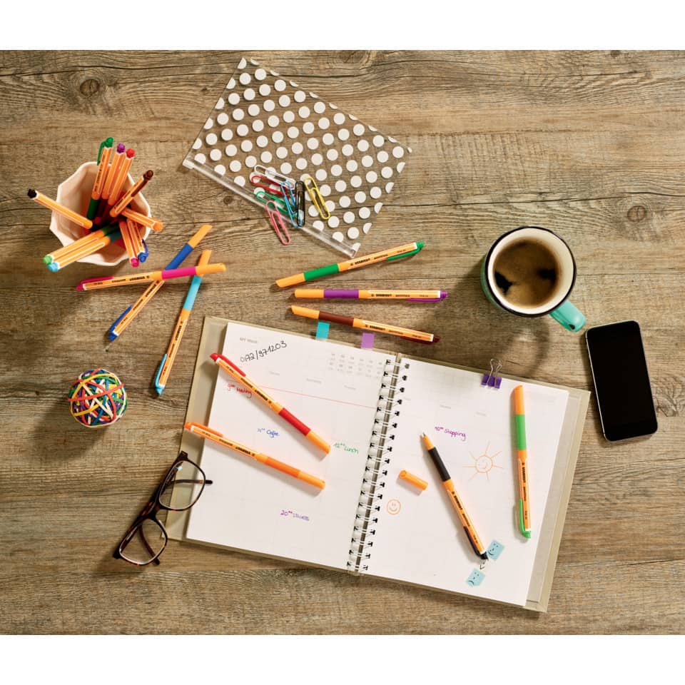 Kunststifte, Markers, Notizbuch, Notizbuch, Tagesplaner