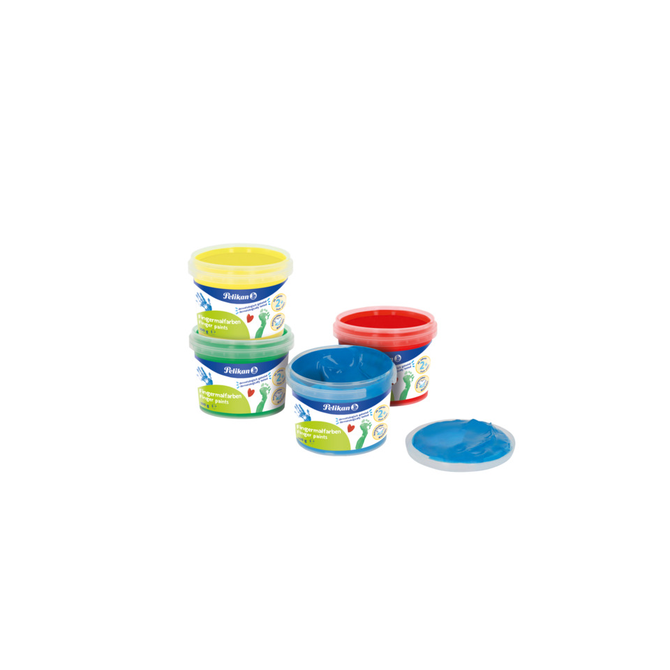 Kindermalfarbe, Fingerfarben, Farben-Set, Gelb, Blau