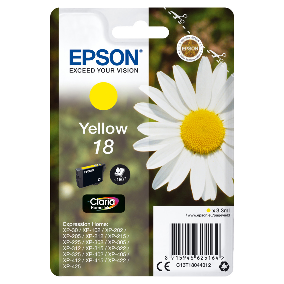 Epson Kartusche, Gelbe Tinten, Yellow Ink, Claria Home Ink, 3,3 ml