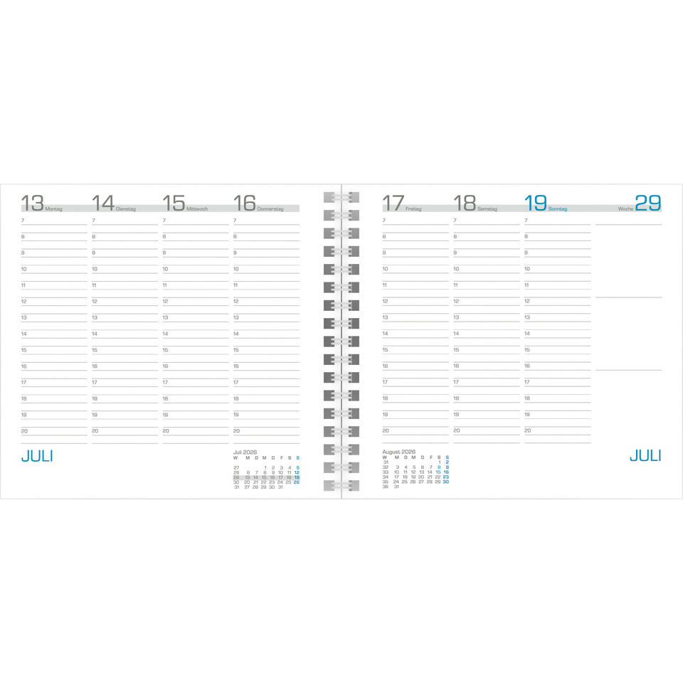 kalender, Monatskalender, Doppelseitig, August 2026, Juli 2026