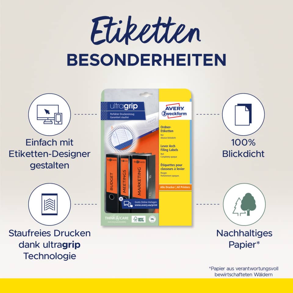 etiketten, drucketiketten, ultragrip, papier, ökologisches papier
