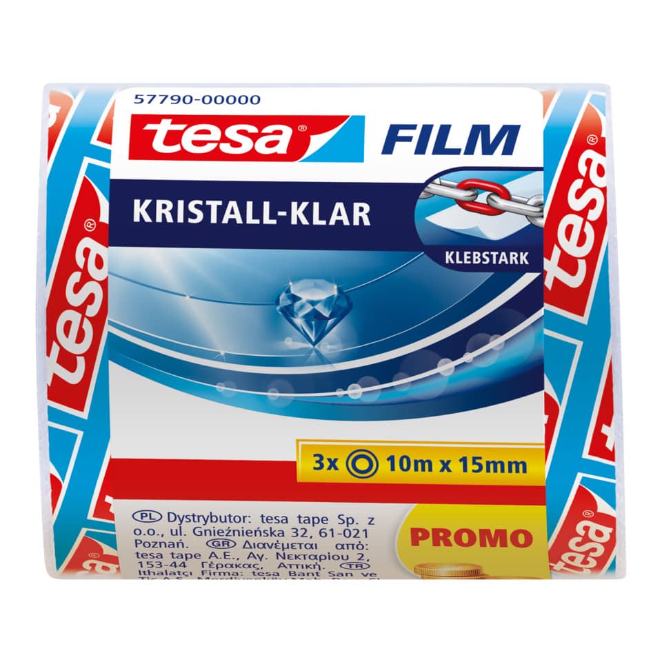 Klebeband, Filmtape, Kristall-Klar, Klebestark, 10m x 15mm