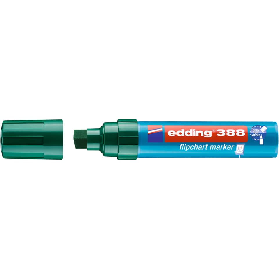 Flipchart-Marker, Marker, grüne Kappe, blauer Körper, ed-388