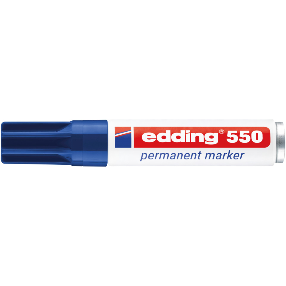 Permanentmarker, Blauer Deckel, Markerstift, Edding 550, Weißer Körper