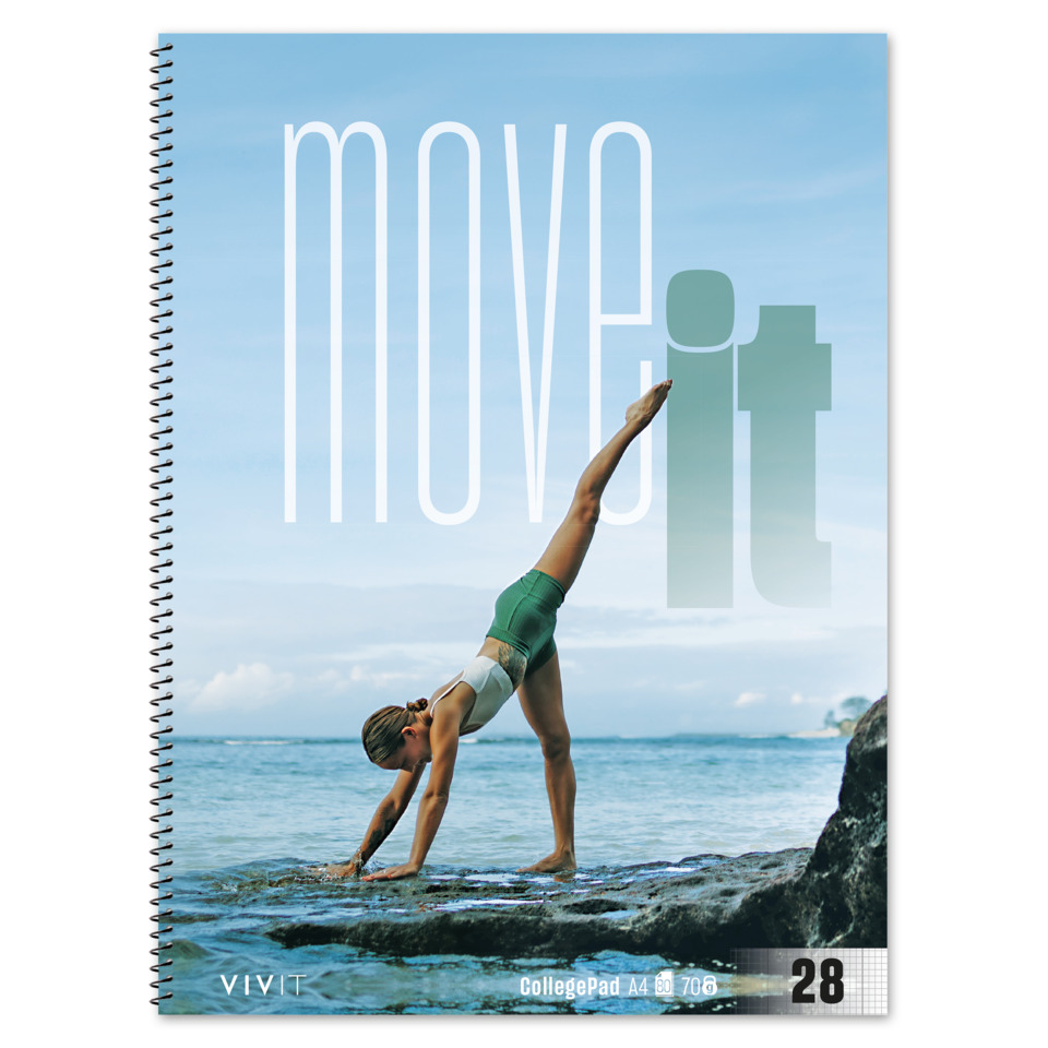 notebook, a4, spiral-bound, ocean, woman yoga