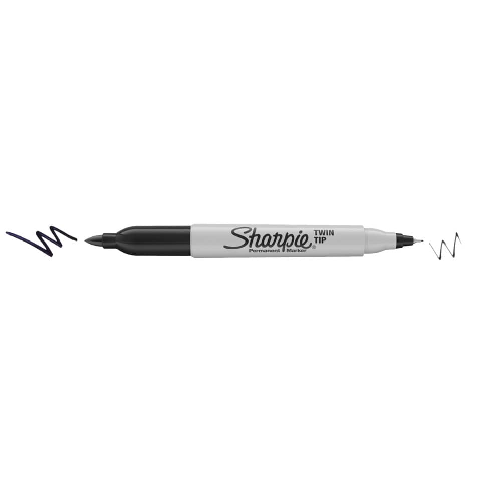 Marker, Permanent marker, Twin tip, Black ink, Twin tip