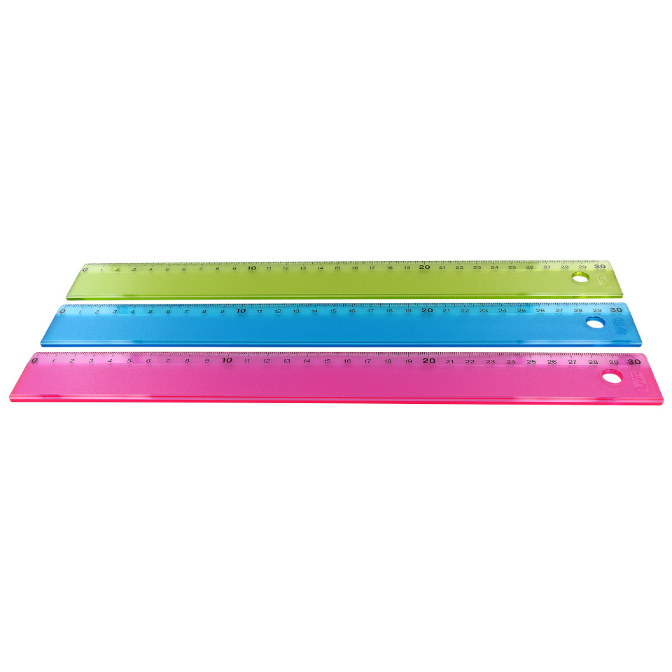 Lineale, Plastikruler, Messskala, farbiger Lineal, 30 cm Lineal