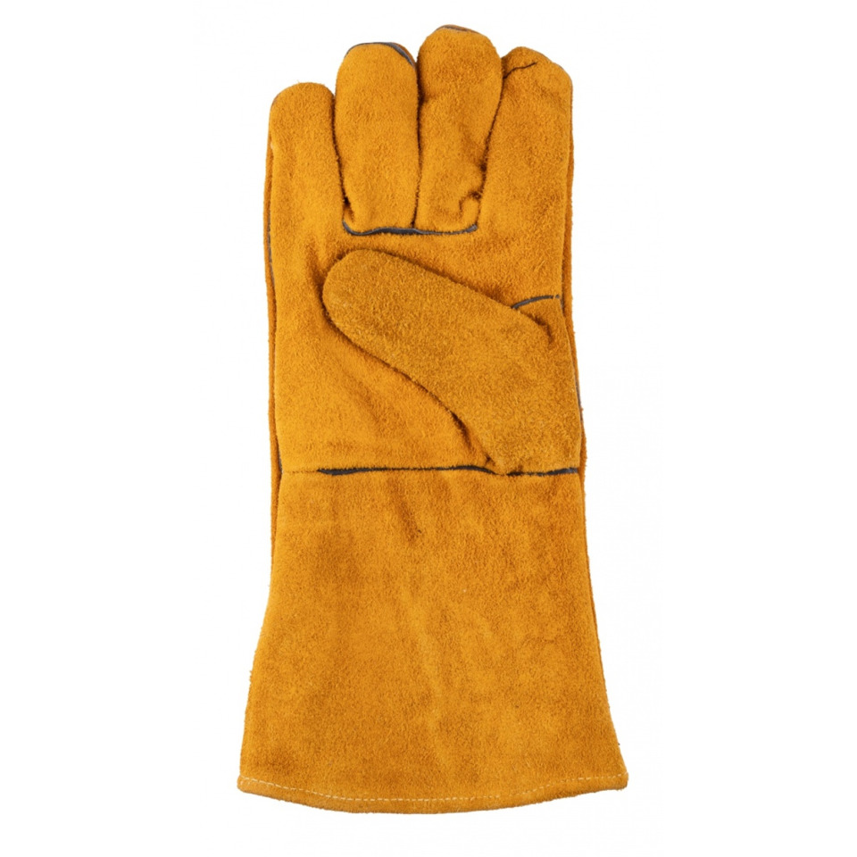 lederhandschuh, arbeitshandschuh, orange, langarm, schutzhand