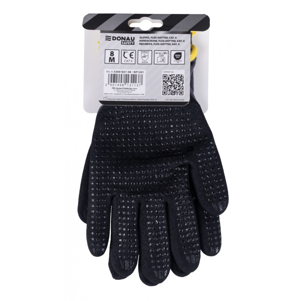 Arbeitshandschuh, Gummihandschuh, Mesh-Textur, Nitril-Leder, dunkelblau
