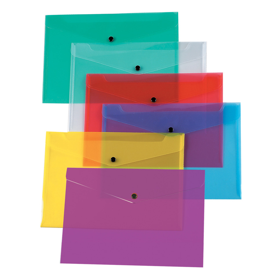 Heftumschläge, Transparente Umschläge, Farbenvielfalt, Kartenumschläge, Kunststoffumschläge