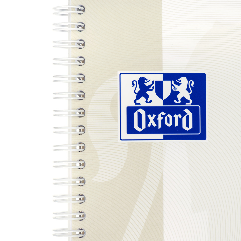 notebook, spiral, Oxford, blauer Aufkleber, Logo