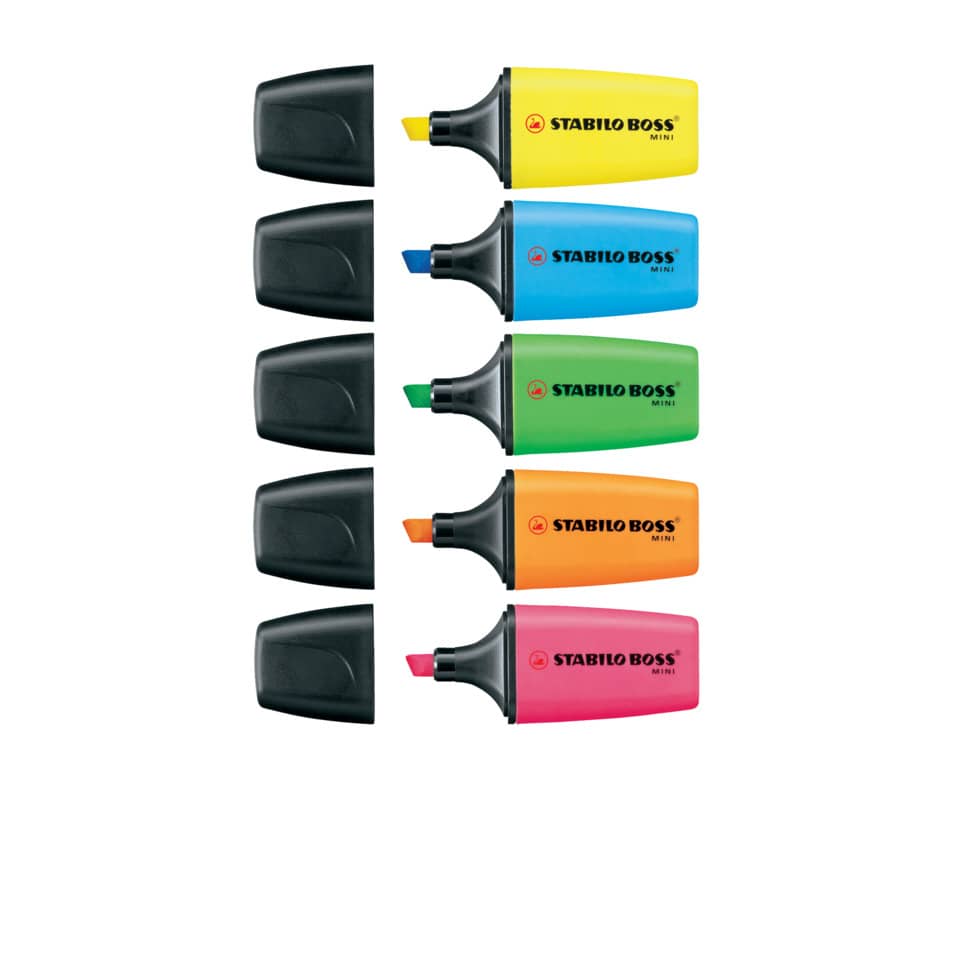 Highlighter, Marker, Pastellset, Spitzspitze, Stabilo Boss Mini