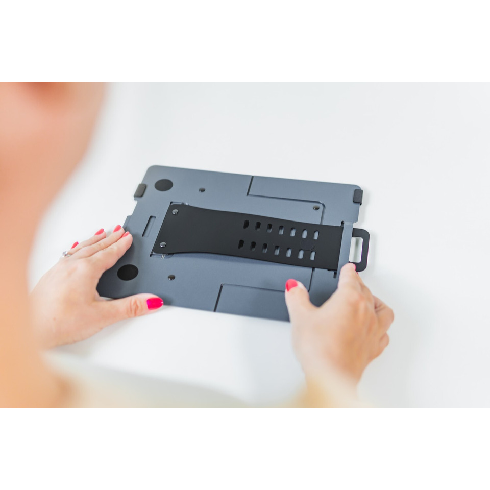 Laptop-Kühlpad, Belüftete Unterlage, Schwarze Metallplatte, USB-beleuchtete?, Ergonomischer Griff