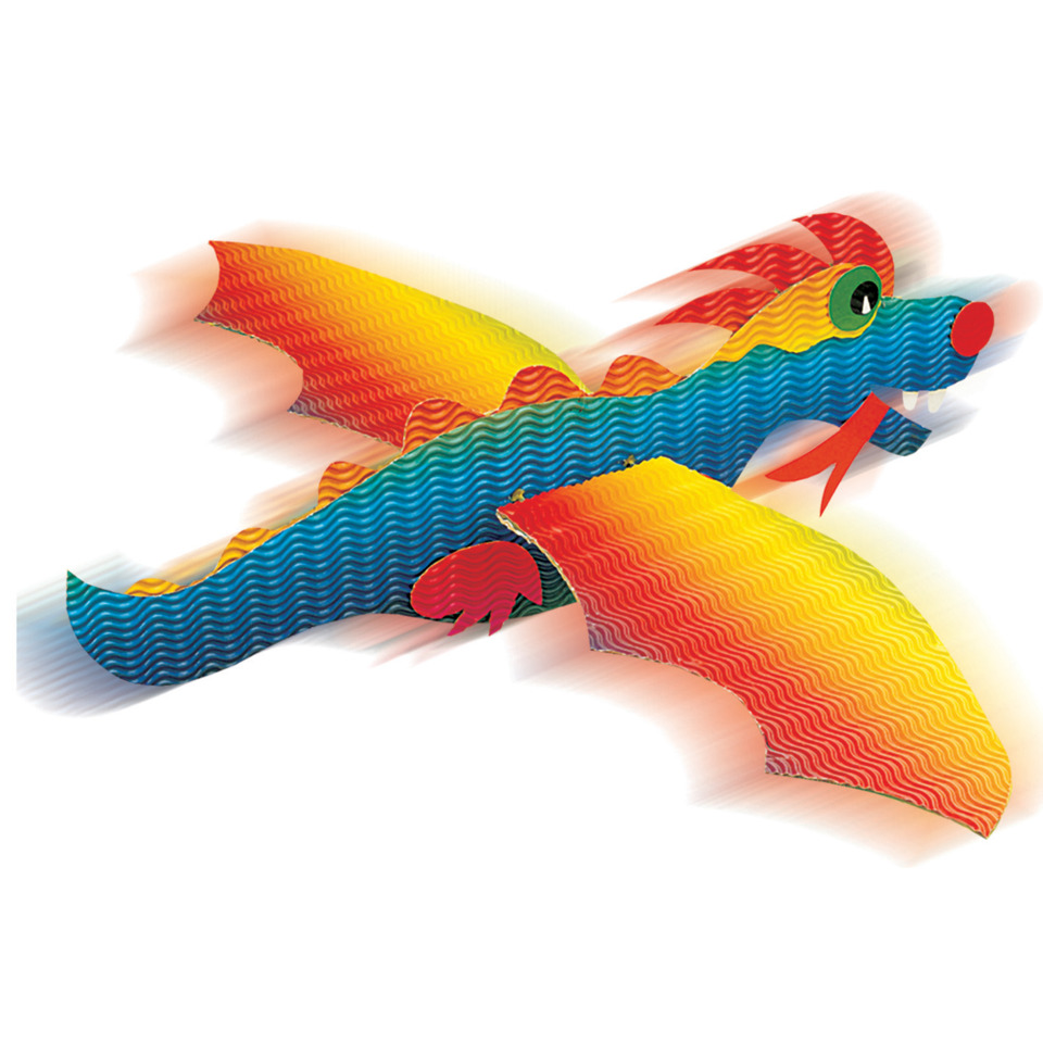 kite, colorful, dragon, zigzag, wings