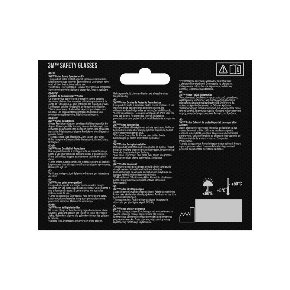 3M Sicherheitsschutz, Augenschutz, Sicherheitsbrille, Schutzkopf, dunkle Verpackung