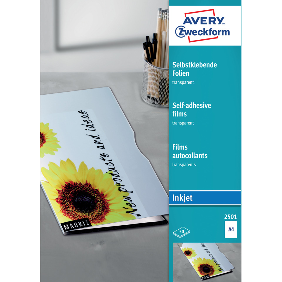 A4 Inkjet-Film, selbstklebende, Filme, Sonnenblumen-Motiv, Notizbuchumschlag