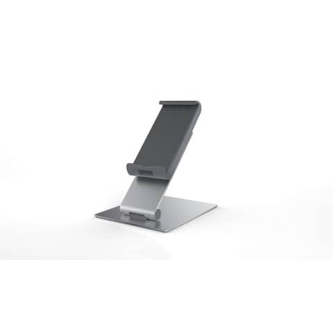 Tablet Halter HOLDER TABLE, Tischständer, Stahlblech, Aluminium, ABS, met.silber DURABLE 8930-23