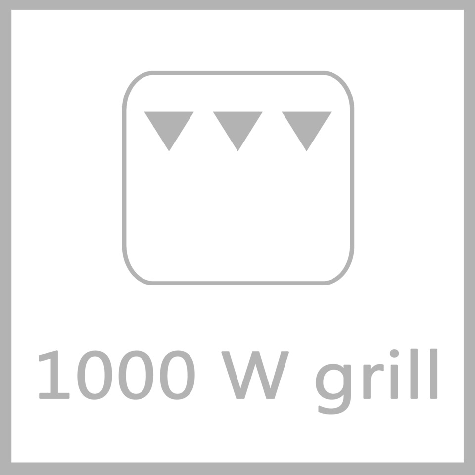 Grill, Elektrischer Grill, 1000 W, Grillfläche, Symbol
