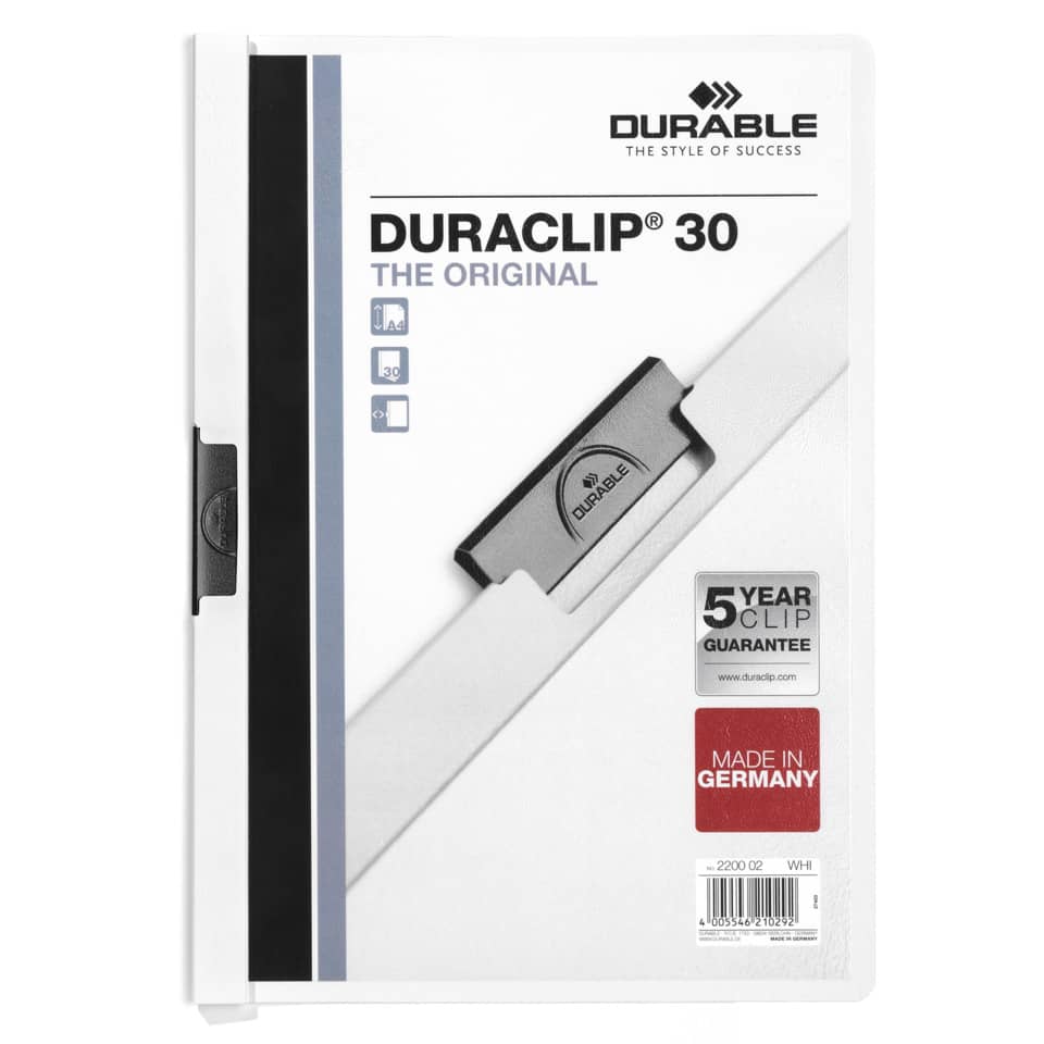DURACLIP 30, Faltbar, Schwarzweiß, A4-Format, Made in Germany