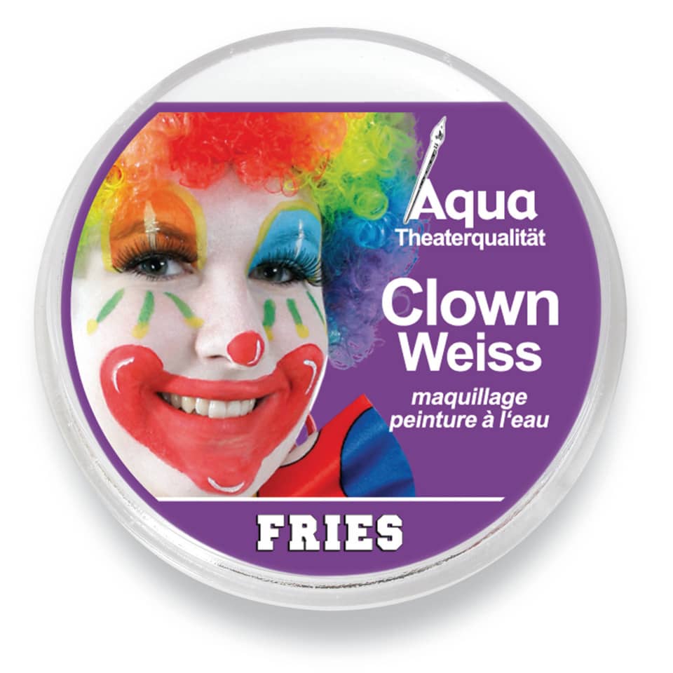 Clown-Make-up, Gesichtsmakeup, Wasserbasierte Farbe, Fries, Lila Beschriftung