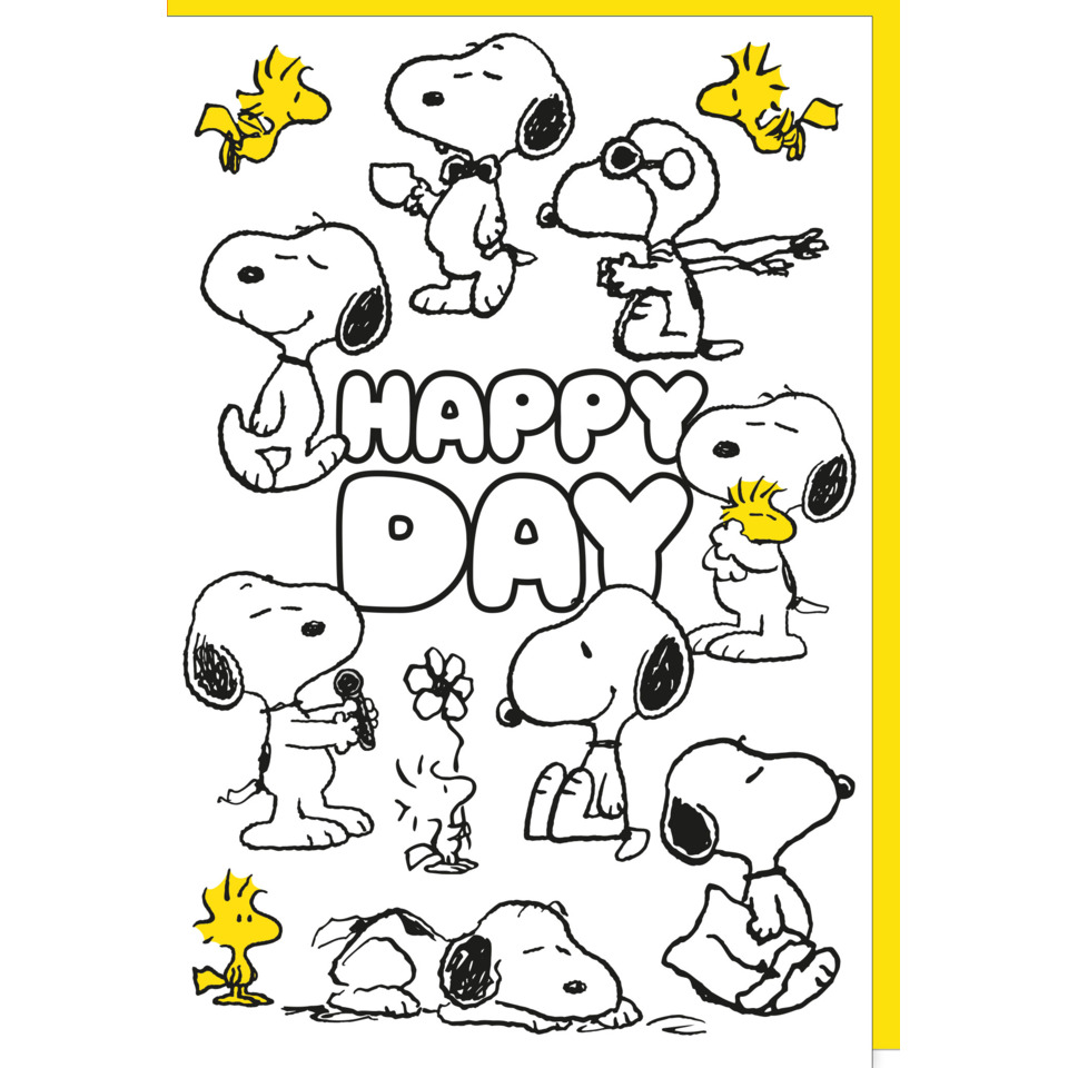 Happy Day, Snoopy, Peanuts, Cartoon, Karte