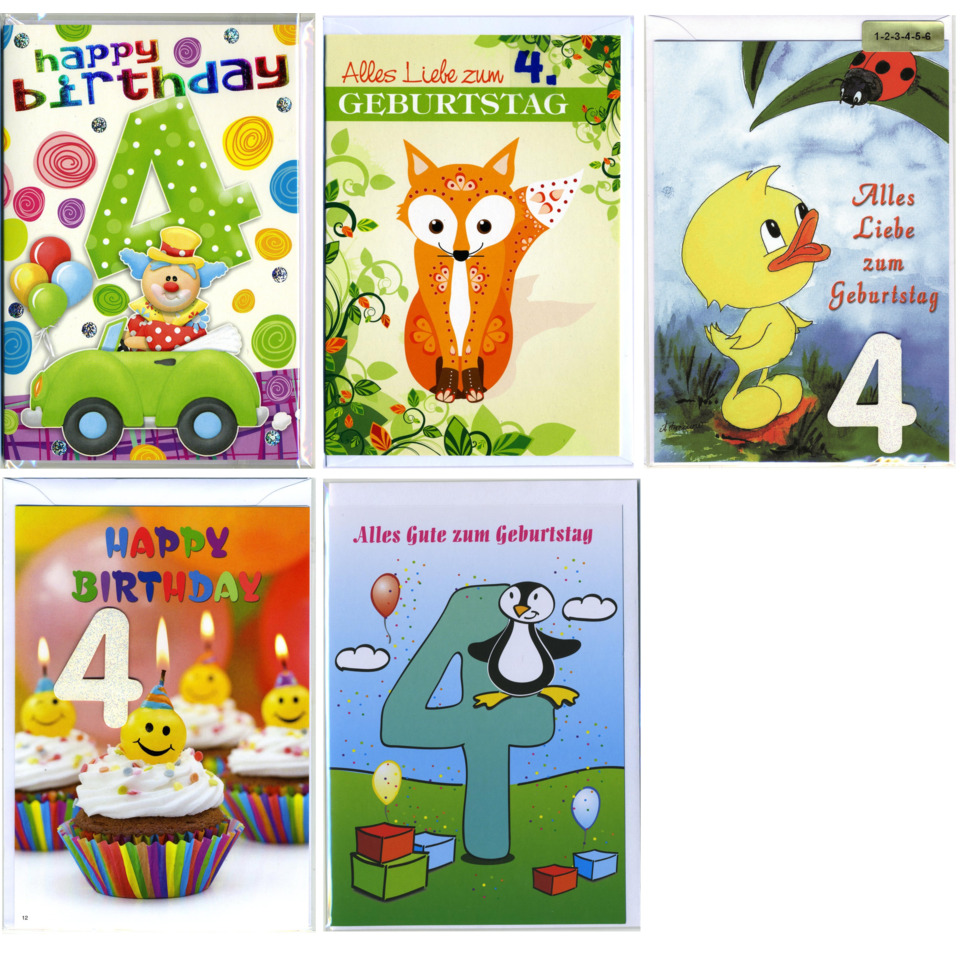 geburtstag, 4 jahre, karten, feier,  Geburtstagspost