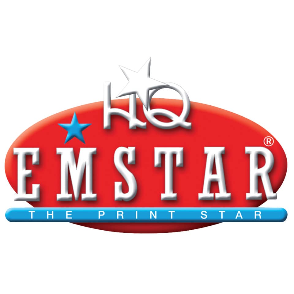 emstar, logo, marke, druck, stern