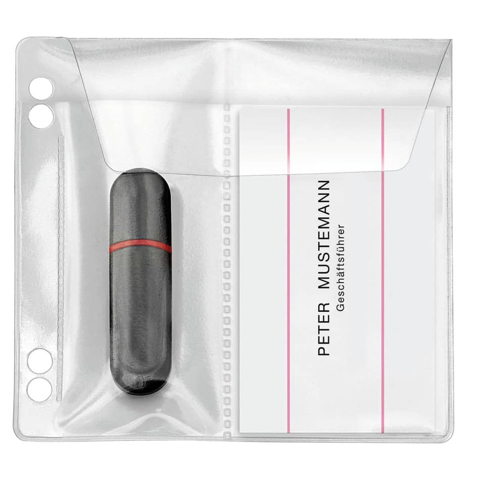 Geschäftskartenhülle, Kartenhalter, Brieftasche, schwarze Kapsel, transparentes Verpackung