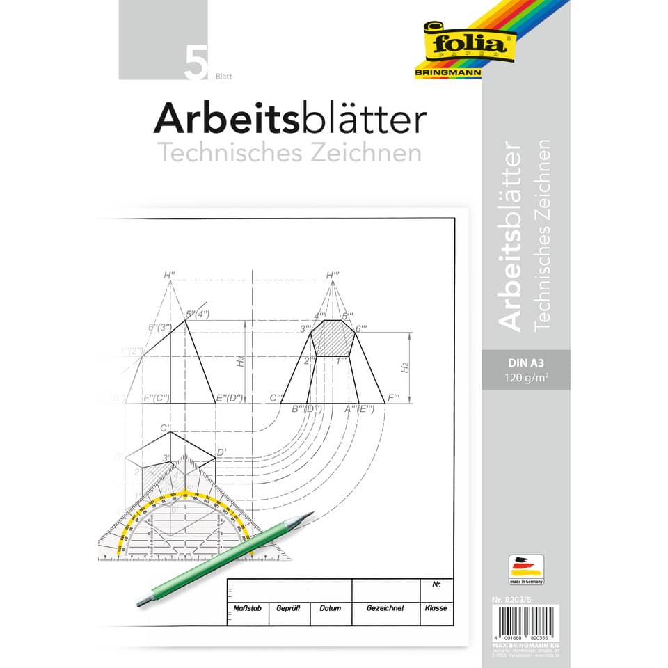 Arbeitsblatt, Technisches Zeichnen, DIN A3, Papiergröße, Lineal Zeichnung