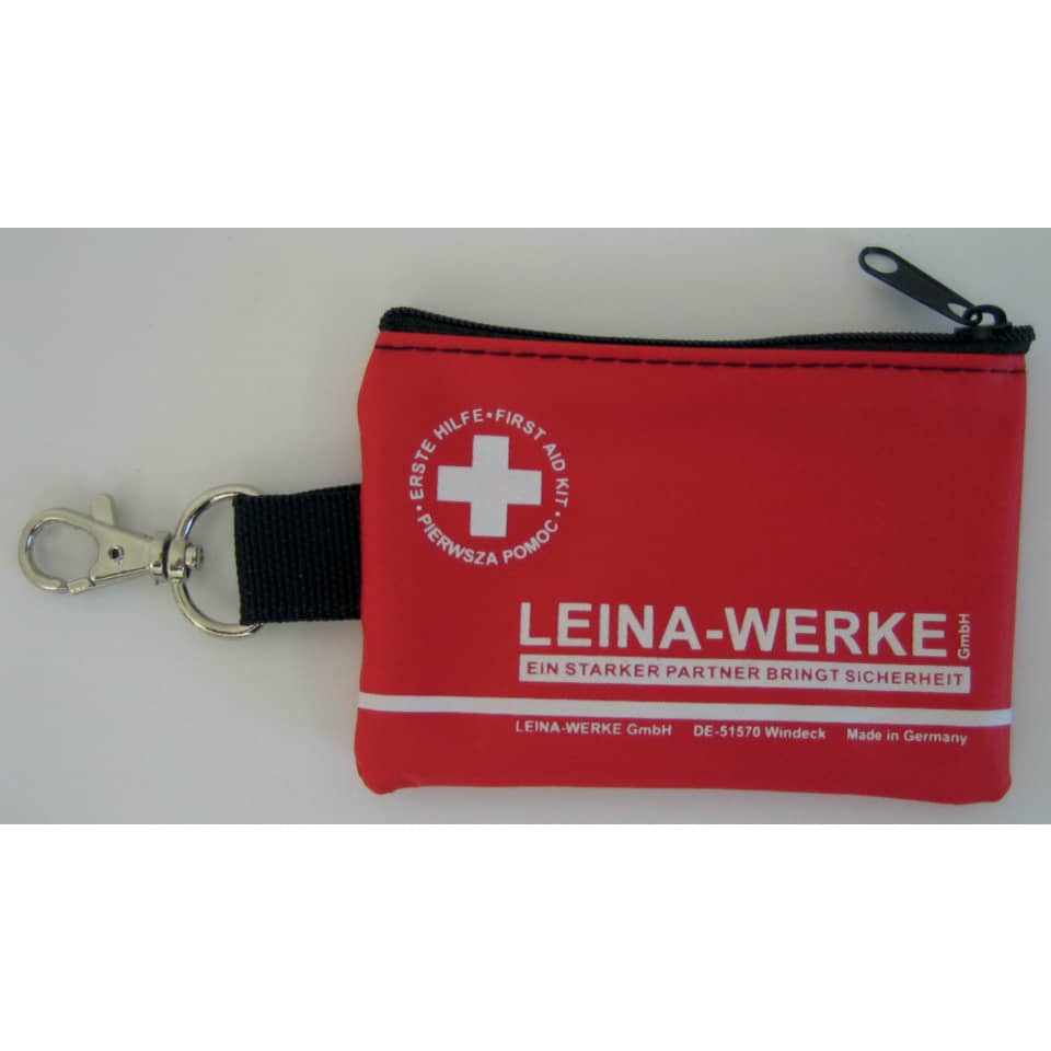 Erste-Hilfe-Kit, Notfallset, Rotes Etui, Schlüsselanhänger, Markenfreebie