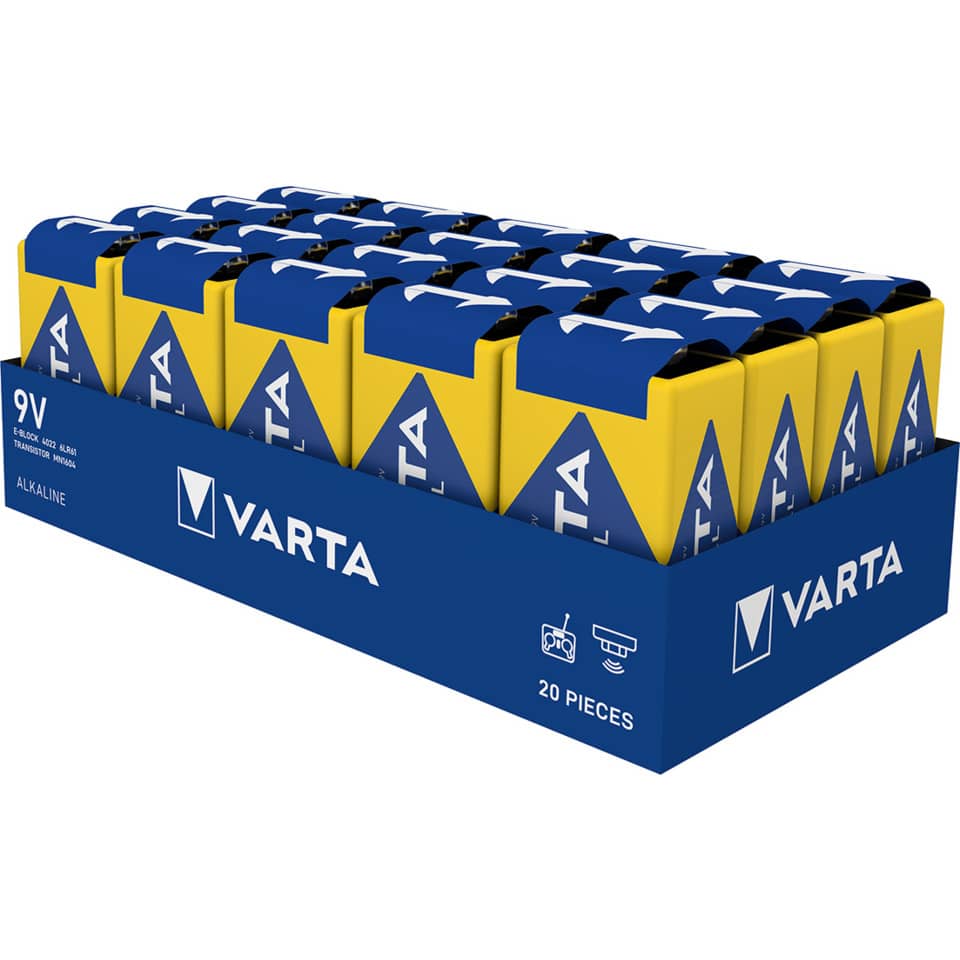 9V, alkaline, Batterien, VARTA, Verpackung
