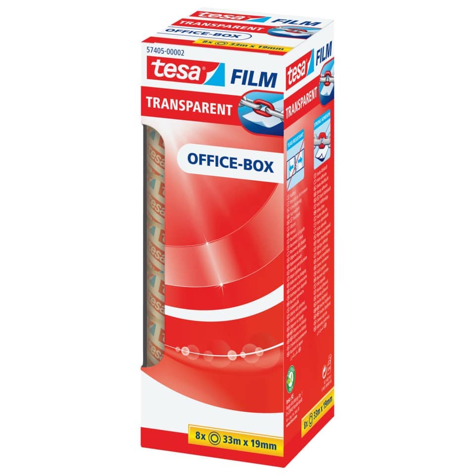Transparent Film, Office Box, Tape Rolls, Red Packaging, 8x33m