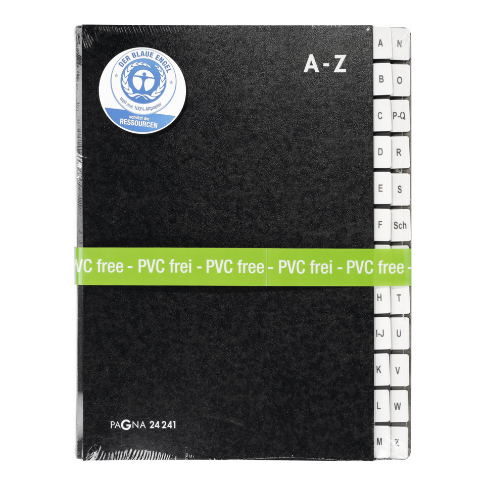 Notizbuch, A-Z, PVC frei, Gepolstertes Cover, Klebeband